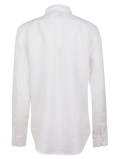 Shop Polo Ralph Lauren Long Sleeved Button-up Shirt In White