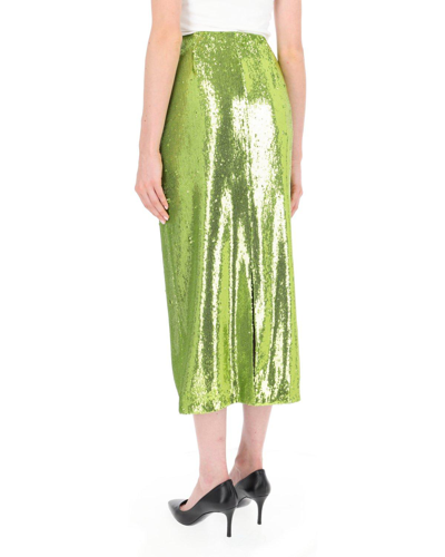 Shop Philosophy Di Lorenzo Serafini Sequined Straight Hem Skirt In Verde