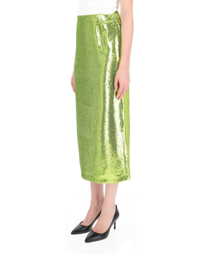 Shop Philosophy Di Lorenzo Serafini Sequined Straight Hem Skirt In Verde