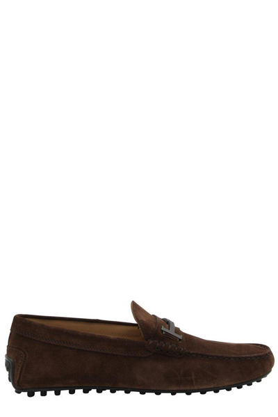 Shop Tod's Gommino Logo Plaque Loafers