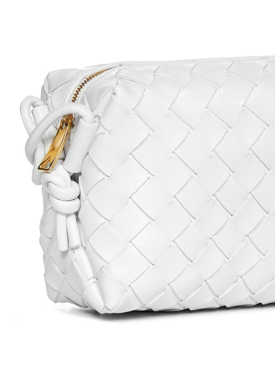 Shop Bottega Veneta Mini Loop Leather Shoulder Bag In White