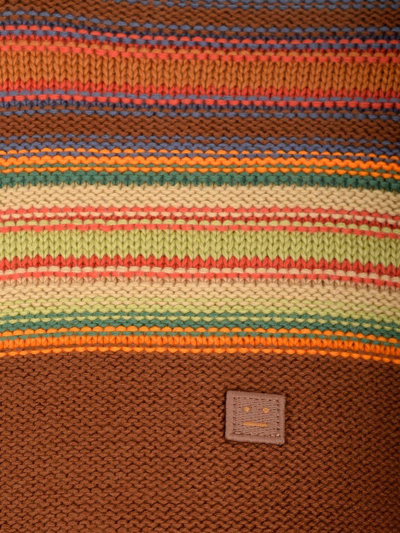 Shop Acne Studios Striped Crewneck Sweater In Brown