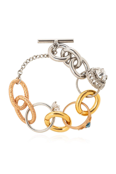 Shop Marni Two-toned Ring Charm Bracelet In Golden