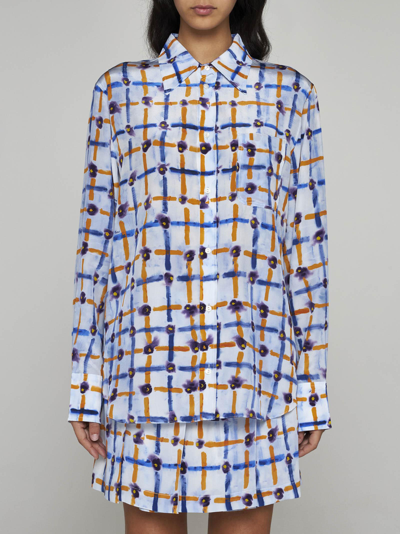 Shop Marni Long Sleeve Pattern Shirt In Multicolour