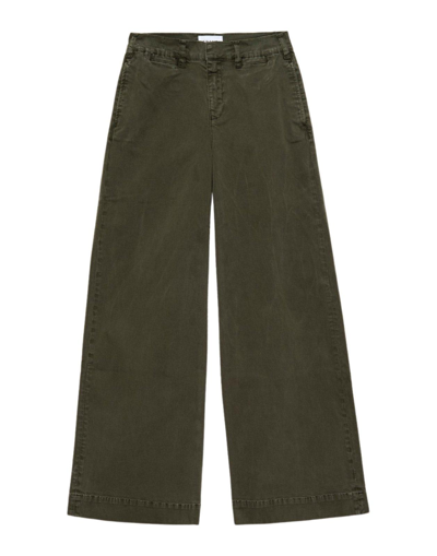 Shop Frame Le Tomboy Mid-rise Trousers In Green