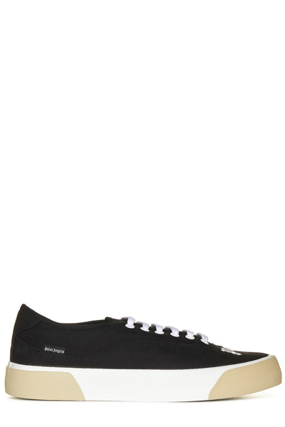 Shop Palm Angels Logo Printed Lace-up Sneakers In Black