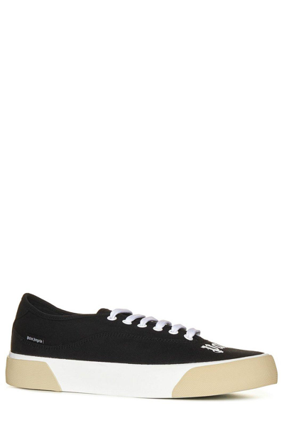 Shop Palm Angels Logo Printed Lace-up Sneakers In Black