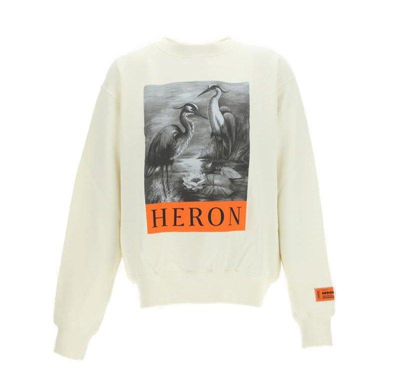 Shop Heron Preston Heron Printed Crewneck Sweatshirt In White