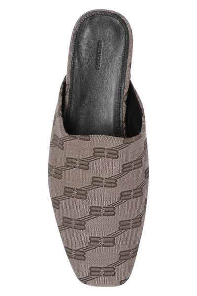 Shop Balenciaga Cosy Bb Monogram Slides In Brown