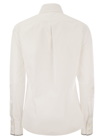 Shop Brunello Cucinelli Cotton Poplin Shirt In White
