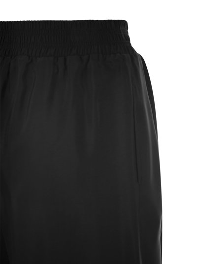Shop Fabiana Filippi Wide Trousers In Cupro Twill In Black