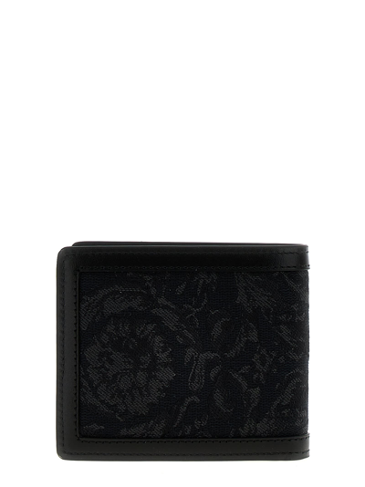 Shop Versace Barocco Wallet In Black