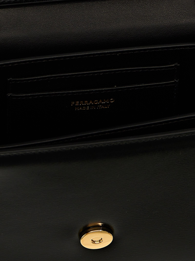 Shop Ferragamo Fiamma Small Shoulder Bag In Black
