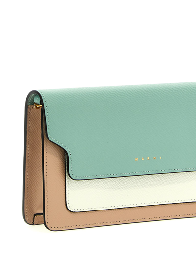 Shop Marni Wallet With Shoulder Strap In Multicolor