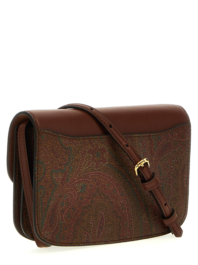 Shop Etro Essential Mini Crossbody Bag In Brown