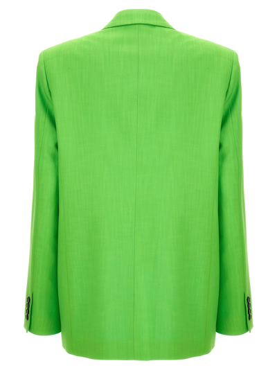 Shop Msgm Single-breasted Blazer In Green