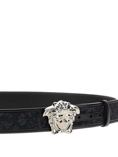 Shop Versace La Medusa Barocco Belt In Black