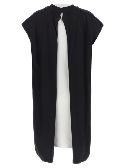 Shop Mm6 Maison Margiela Contrast Retro T-shirt Dress In White/black