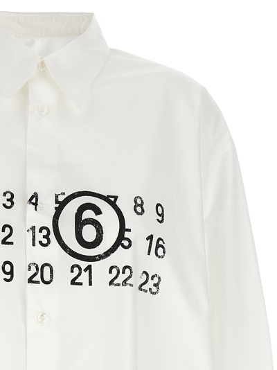Shop Mm6 Maison Margiela Numeric Signature Shirt Dress In White/black