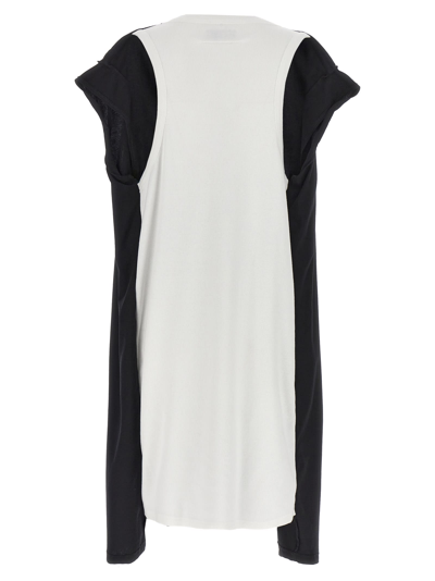 Shop Mm6 Maison Margiela Contrast Retro T-shirt Dress In White/black