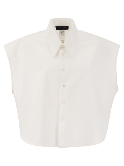 Shop Fabiana Filippi Cotton Poplin Shirt In White