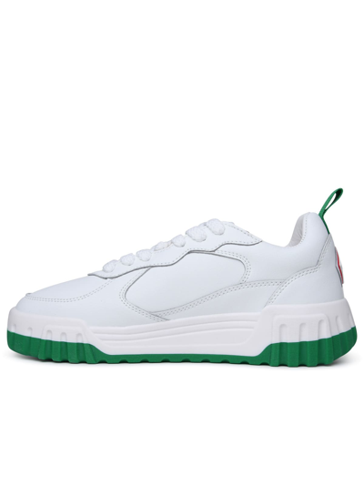 Shop Casablanca Tennis Court White Leather Sneakers