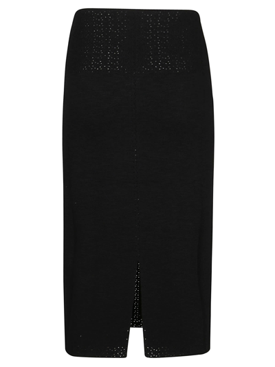 Shop Victoria Beckham Fitted Midi Skirt In Black