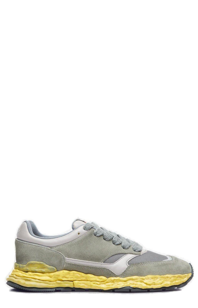 Shop Miharayasuhiro George Panelled Low-top Sneakers In Grey