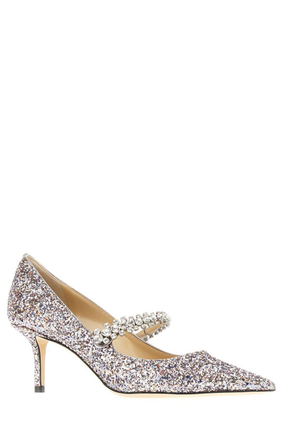 Shop Jimmy Choo Glittered Pointed Toe Pumps In Pink
