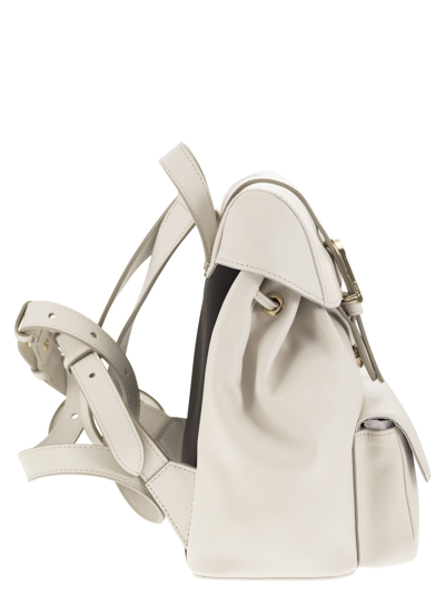 Shop Furla Flow - Leather Backpack In White