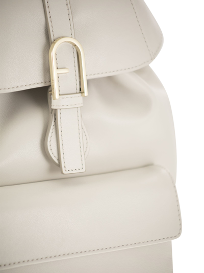 Shop Furla Flow - Leather Backpack In White