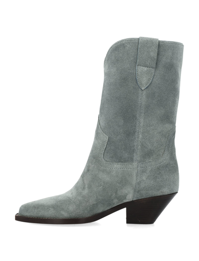 Shop Isabel Marant Dahope Suede Cowboy Boots In Sea Green