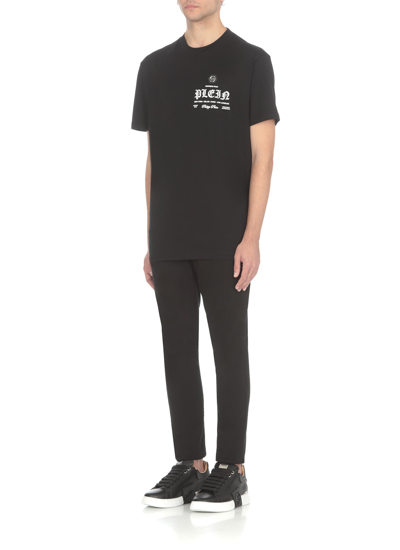 Shop Philipp Plein Round Neck Ss T-shirt In Black