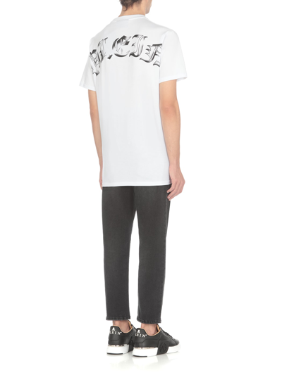 Shop Philipp Plein Round Neck Ss Gothic Plein T-shirt In White