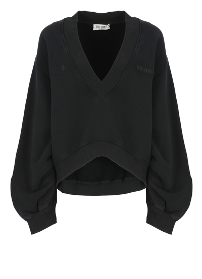 Shop Attico Cotton Sweatshirt In Black