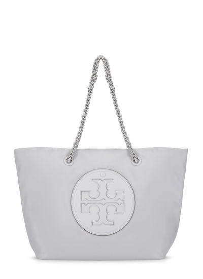 Shop Tory Burch Ella Chain Shopping Bag In Grey