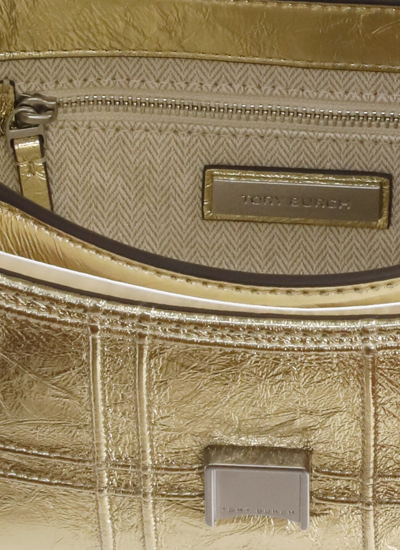 Shop Tory Burch Fleming Shoulder Bag In Golden