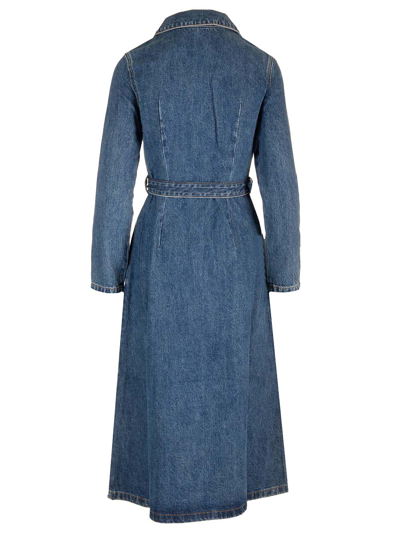Shop Self-portrait Blue Denim Midi Dress