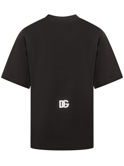 Shop Dolce & Gabbana T-shirt With Logo Print In Nero