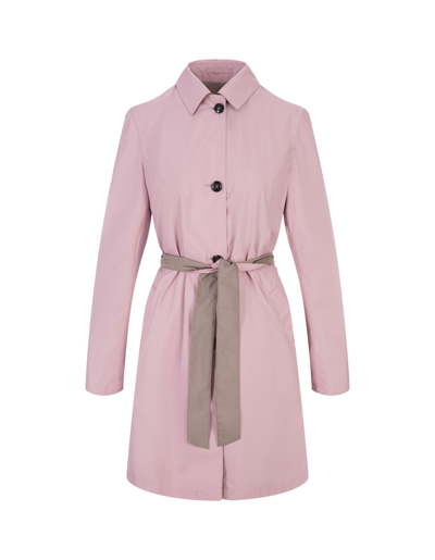 Shop Kiton Pink And Sand Reversible Trench Coat