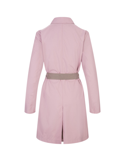 Shop Kiton Pink And Sand Reversible Trench Coat