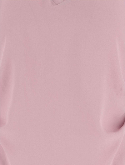Shop Pinko V-neck Curved Hem T-shirt In Rose