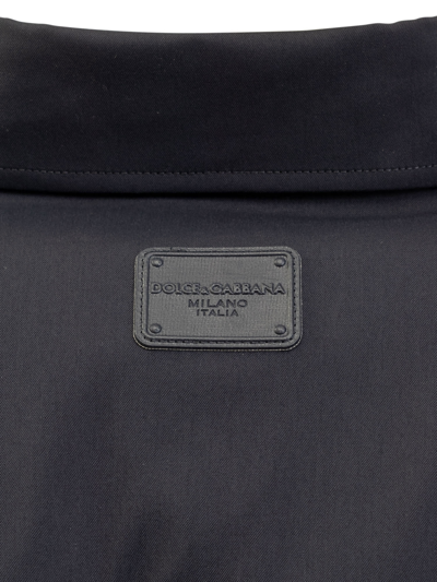 Shop Dolce & Gabbana Technical Fabric Shirt In Blu Scurissimo 5