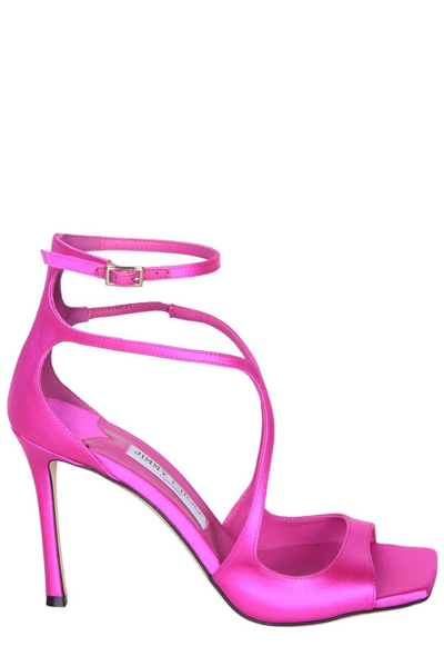 Shop Jimmy Choo Azia 95 Ankle-strapped Sandals In Pink