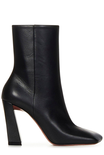 Shop Amina Muaddi Pointed-toe Ankle Boots In Nero