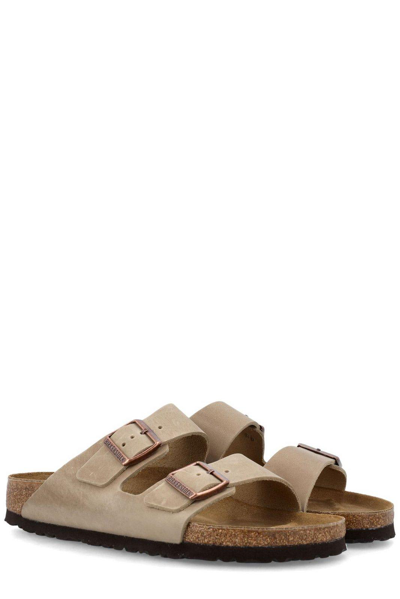 Shop Birkenstock Arizona Double Strap Slip-on Sandals In Beige