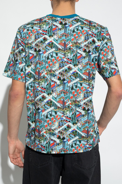 Shop Ps By Paul Smith Ps Paul Smith Patterned T-shirt In Blu