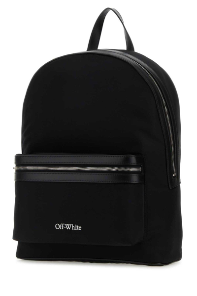 Shop Off-white Logo Embroidered Backpack In Black