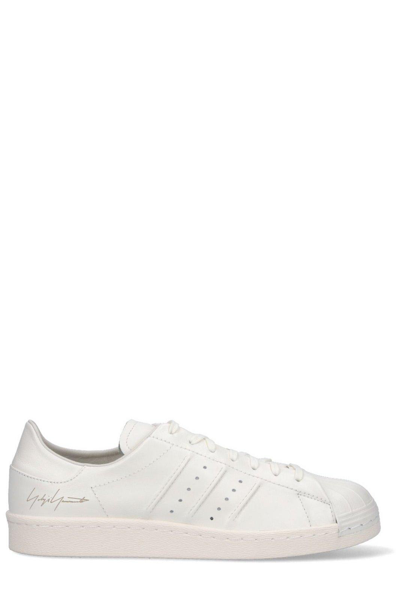 Shop Y-3 Round-toe Lace-up Sneakers In Bianco