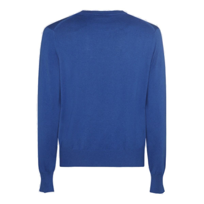 Shop Vivienne Westwood Orb Embroidered Long-sleeved Cardigan In Blu